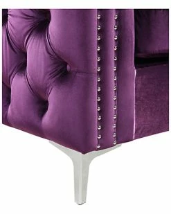 Chic Home Da Vinci Purple Velvet Sofa 9 Chic Home Da Vinci Purple Velvet Sofa -Shop Style Sales 3050927635 RLLD 3