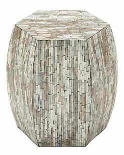 Peyton Lane Barrel-Shaped Shell Side Table Home