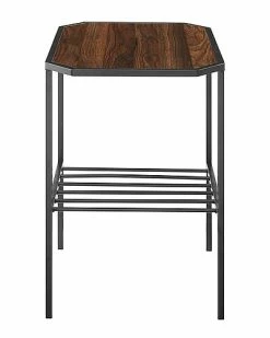 Hewson Tiered Walnut Metal/Wood Side Table Home