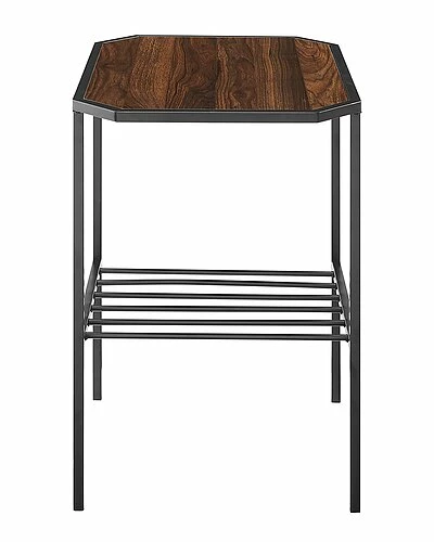 Hewson Tiered Walnut Metal/Wood Side Table Home 3 Hewson Tiered Walnut Metal/Wood Side Table Home