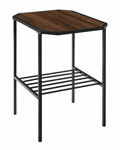 Hewson Tiered Walnut Metal/Wood Side Table Home 4 Hewson Tiered Walnut Metal/Wood Side Table Home - Image 2