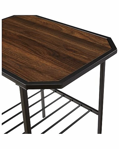 Hewson Tiered Walnut Metal/Wood Side Table Home 5 Hewson Tiered Walnut Metal/Wood Side Table Home - Image 3
