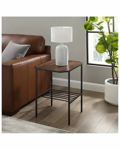 Hewson Tiered Walnut Metal/Wood Side Table Home 9 Hewson Tiered Walnut Metal/Wood Side Table Home -Shop Style Sales 3050944855 RLLD 4