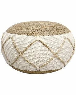 Pasargad Home Santorini Cotton & Jute Pouf