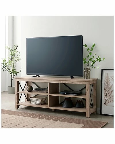 Abraham + Ivy Sawyer 62In White Oak Tv Stand Home 4 Abraham + Ivy Sawyer 62In White Oak Tv Stand Home - Image 2