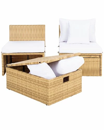 Safavieh Pramla Outdoor Sette With Ottoman Home 7 Safavieh Pramla Outdoor Sette With Ottoman Home - Image 5